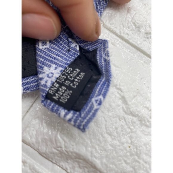 Skinny Tie Madness‎ - Men’s Floral Tie Blue White SKM2102 - Picture 6 of 7